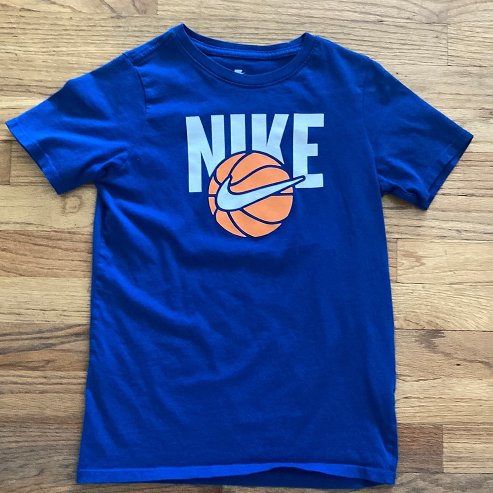 Boys Nike Basketball Short Sleeve Blue Top Size Medium